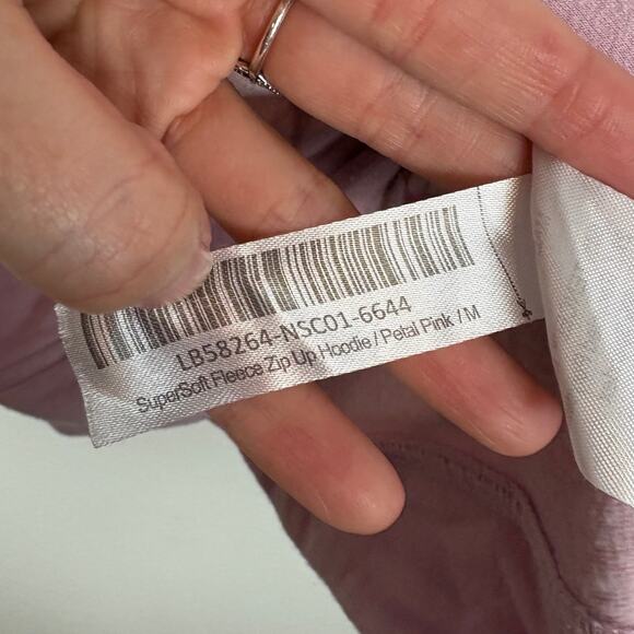 Quince Supersoft Fleece Zip Up Hoodie Pink Petal Tencel Blend Medium - Picture 6 of 6